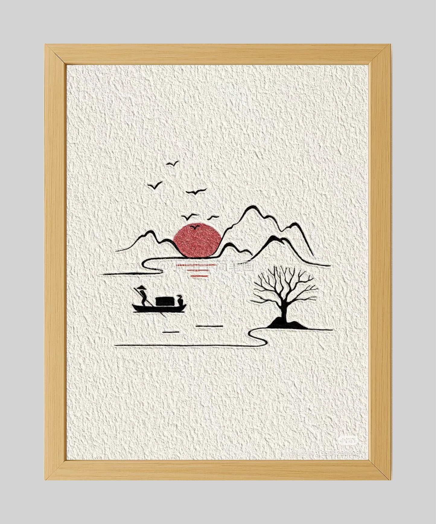 Minimalist Sunset Boat Wall Art