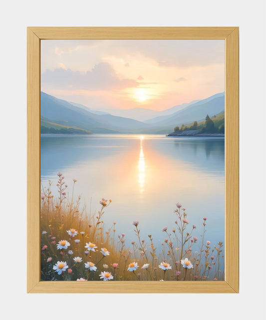 Sunset Lake View Wall Art