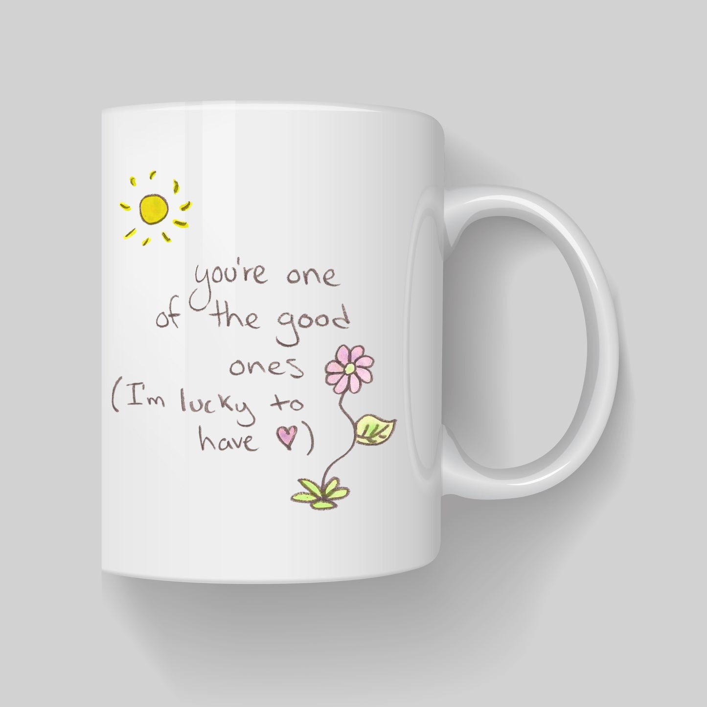 Cute Sunflower & Love Note Design Mug