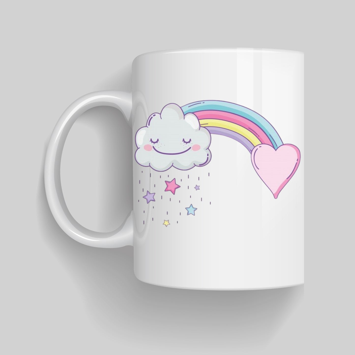 Cute Birthday Mug – Adorable Rainbow & Heart Design