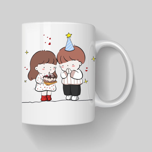 Cute Birthday Mug – Adorable Rainbow & Heart Design