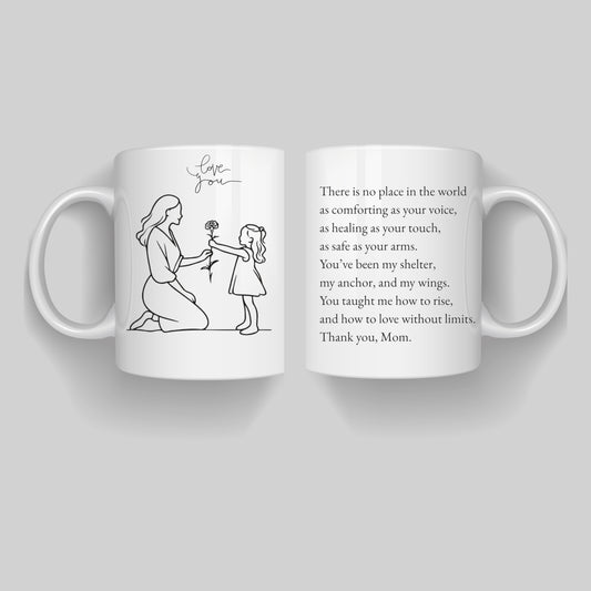 “Thank You Mom” Quote Ceramic Coffee Mug