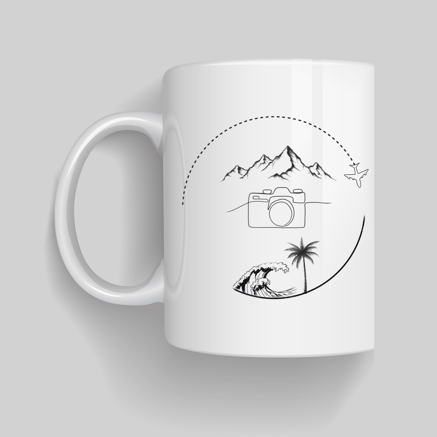 Inspirational Quote Ceramic Coffee Cup for Adventure Photography Lovers