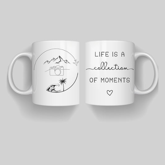 Inspirational Quote Ceramic Coffee Cup for Adventure Photography Lovers