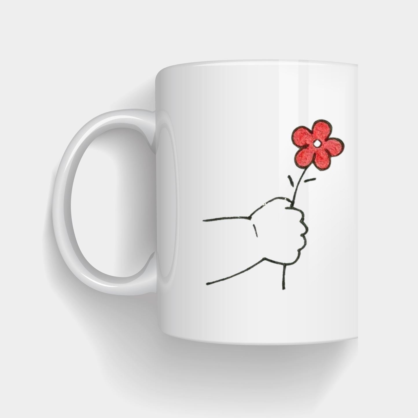 Cute Minimalist Flower & Girl Illustration Mug