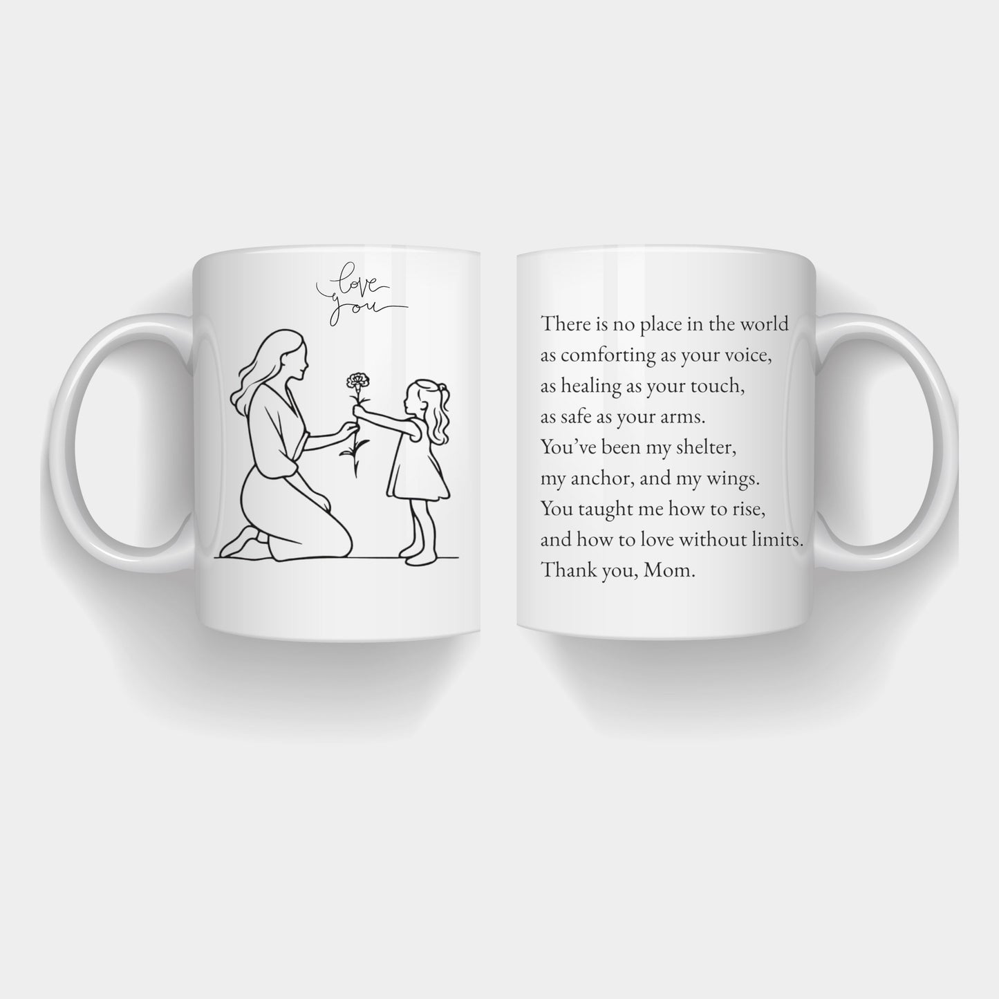 “Thank You Mom” Quote Ceramic Coffee Mug