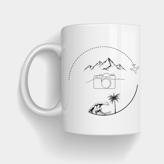 Inspirational Quote Ceramic Coffee Cup for Adventure Photography Lovers
