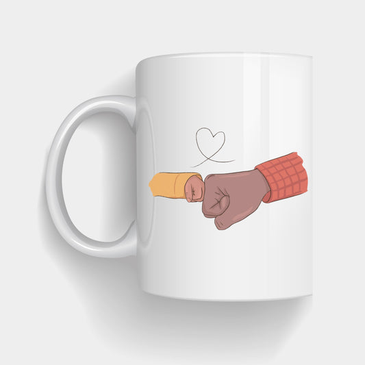 “Dad and Child Fist Bump Mug – Strength, Kindness &amp; Unconditional Love Quote Ceramic Coffee Mug for Dad